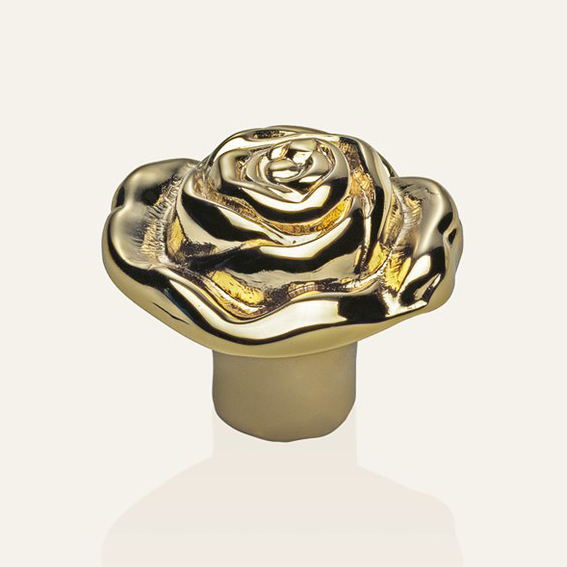 Classic cabinet knob Linea Calì Rose PB with gold plated finishing